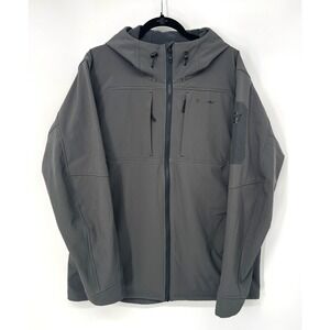 Moosejaw Harper Hooded Softshell Jacket Large Charcoal Gray DWR Outdoor EUC
